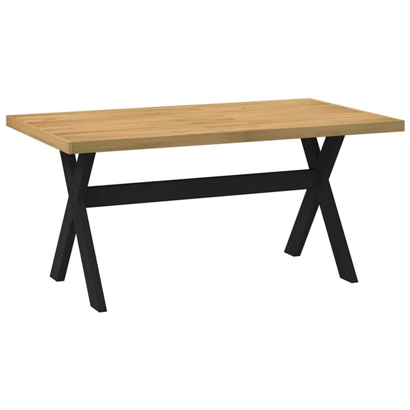 foto del prodotto tavolo pranzo noain gambe a forma x 160x90x75 cm legno massello vidaxl