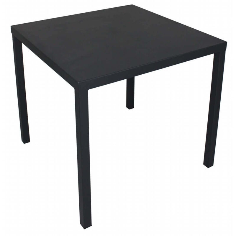 foto del prodotto tavolo quadrato 80x80 cm impilabile salvaspazio da esterno giardino per bar e ristoranti con struttura e piano in acciaio bolton black