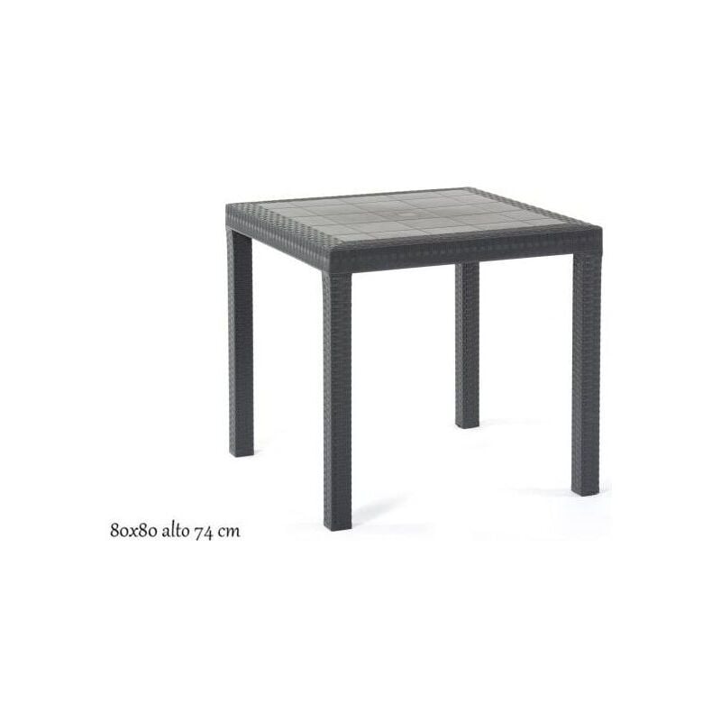 foto del prodotto tavolo quadrato 80x80cm per interno ed esterno in polipropilene dallas tortora