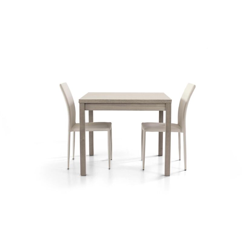 foto del prodotto tavolo quadrato 90x90 allungabile a 180 cm apribile a libro in finitura rovere grigio