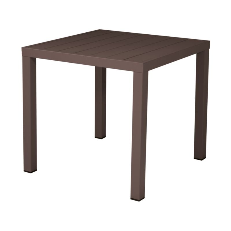 foto del prodotto tavolo quadrato bar e giardino in alluminio color cioccolato 80 x 80 cm