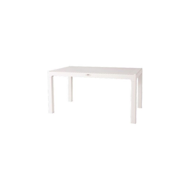 foto del prodotto tavolo rattan kreta domus pp bianco cm 120x70 h.cm 78
