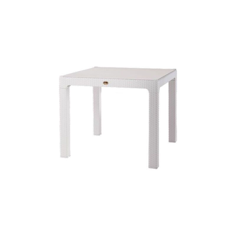 foto del prodotto tavolo rattan kreta domus pp bianco cm 90x90 h.cm 78