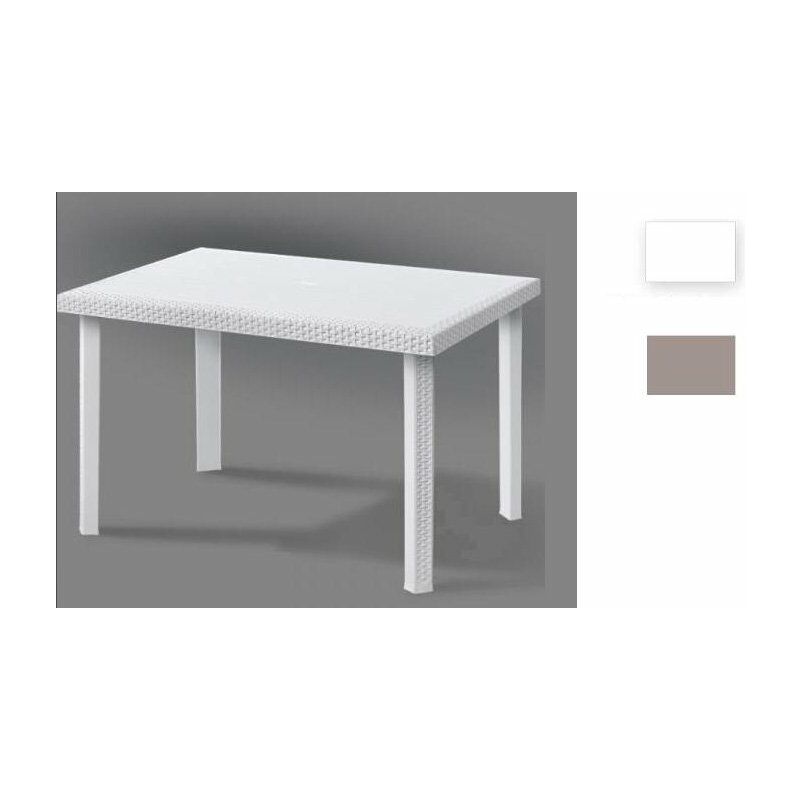 foto del prodotto tavolo resina rattan mod. urano 80x140 bianco della areta in kit di montaggio