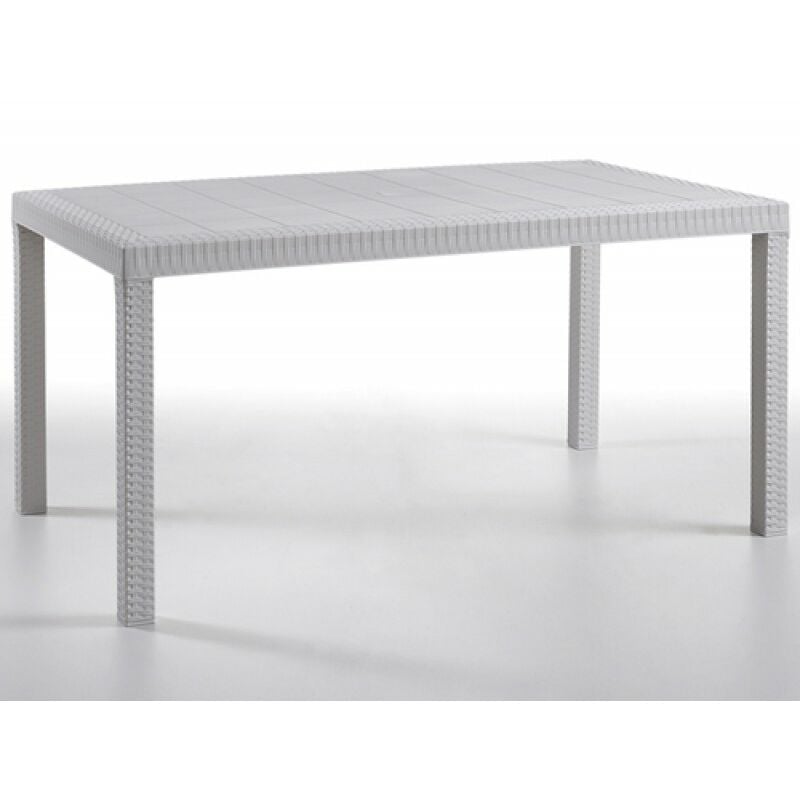 foto del prodotto tavolo resina rettang. urano bianco similrattan 140x80x72h cm
