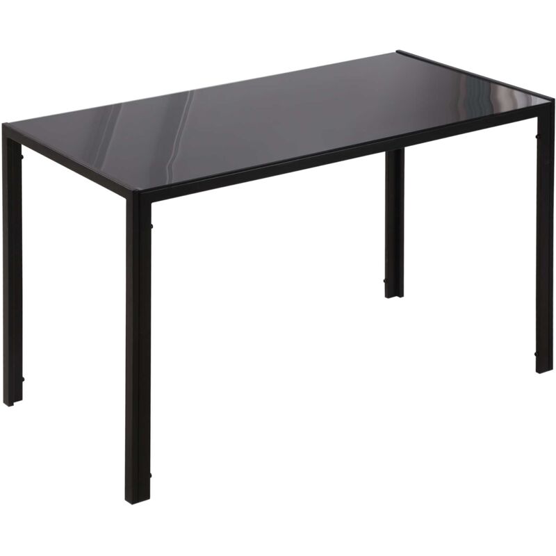 foto del prodotto tavolo rettangolare 120x60x75 cm in metallo e vetro temperato nero