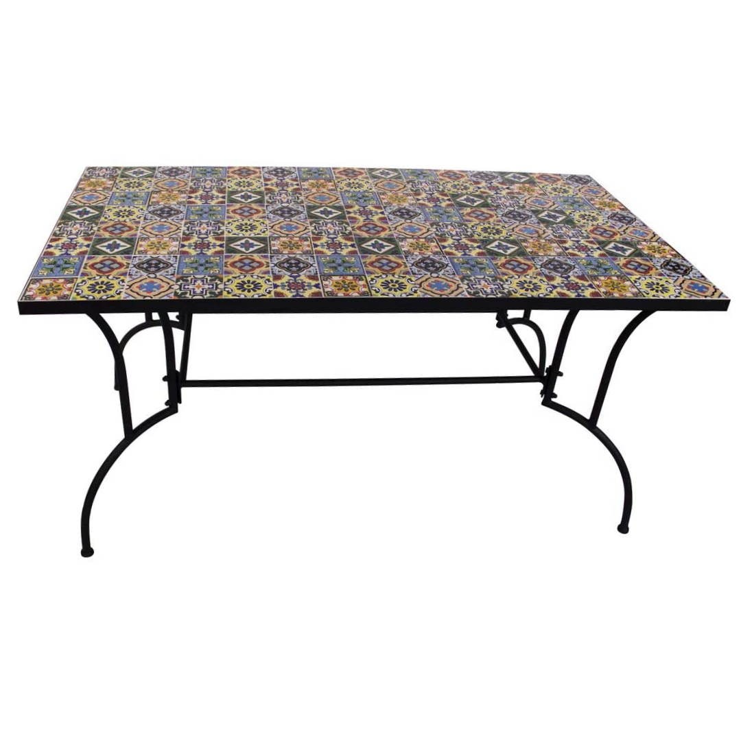 foto del prodotto tavolo rettangolare 150x80 mosaico flower h.73 biacchi ettore