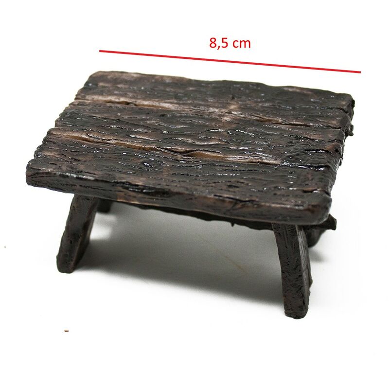 foto del prodotto tavolo rettangolare 8,5 cm in resina miniatura per presepe c3051