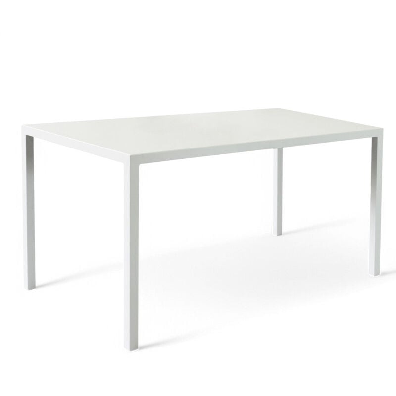foto del prodotto tavolo rettangolare autolivellante in acciaio bianco 80x120xh76 cm