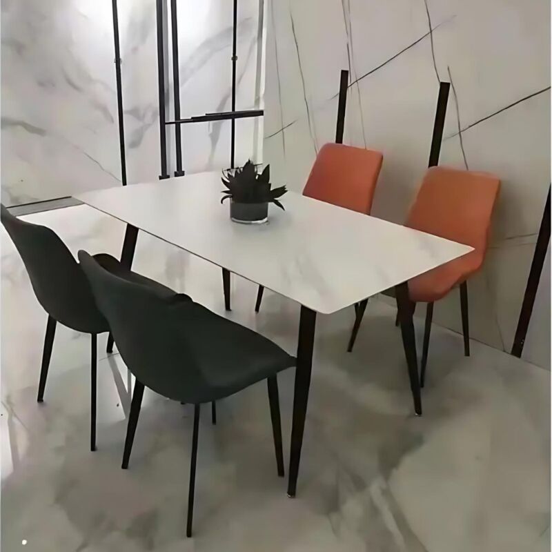 foto del prodotto tavolo rettangolare effetto marmo bianco brot 120x70x75h