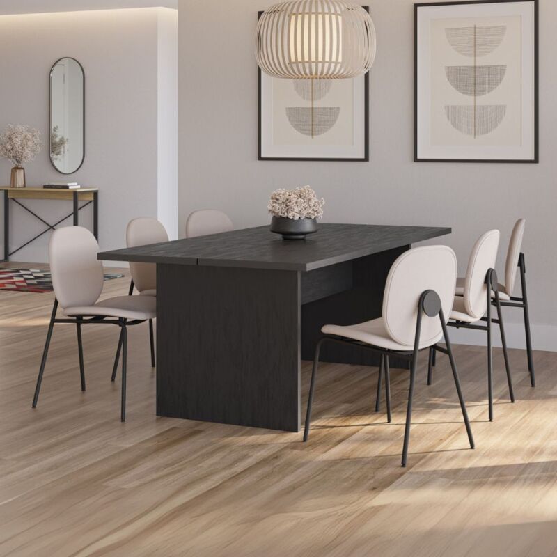 foto del prodotto tavolo rettangolare fisso colore nero 200x100 cm loana