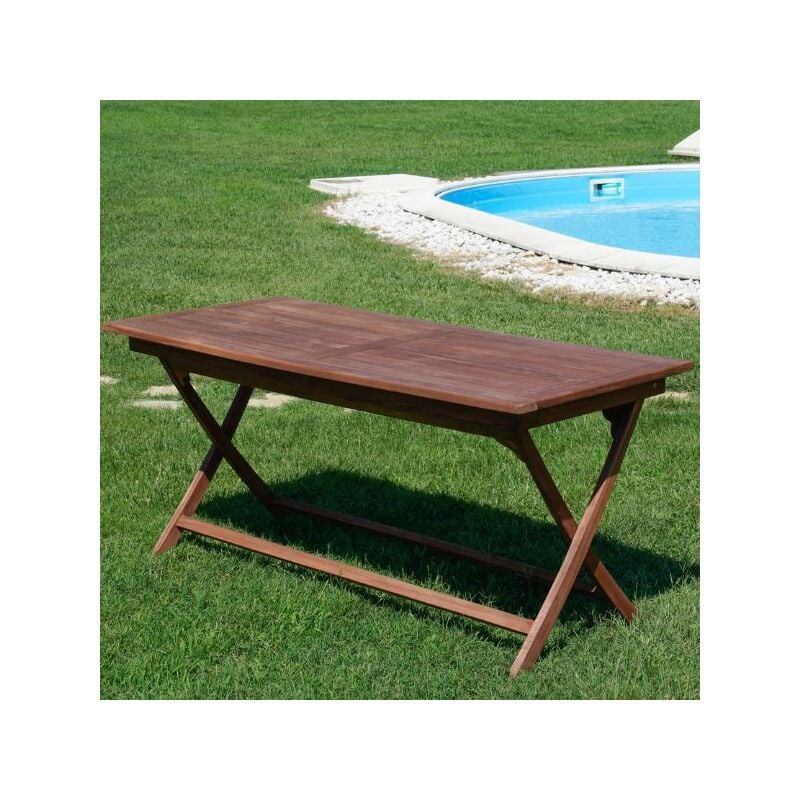 foto del prodotto tavolo rettangolare in teak 170x70 cm richiudibile