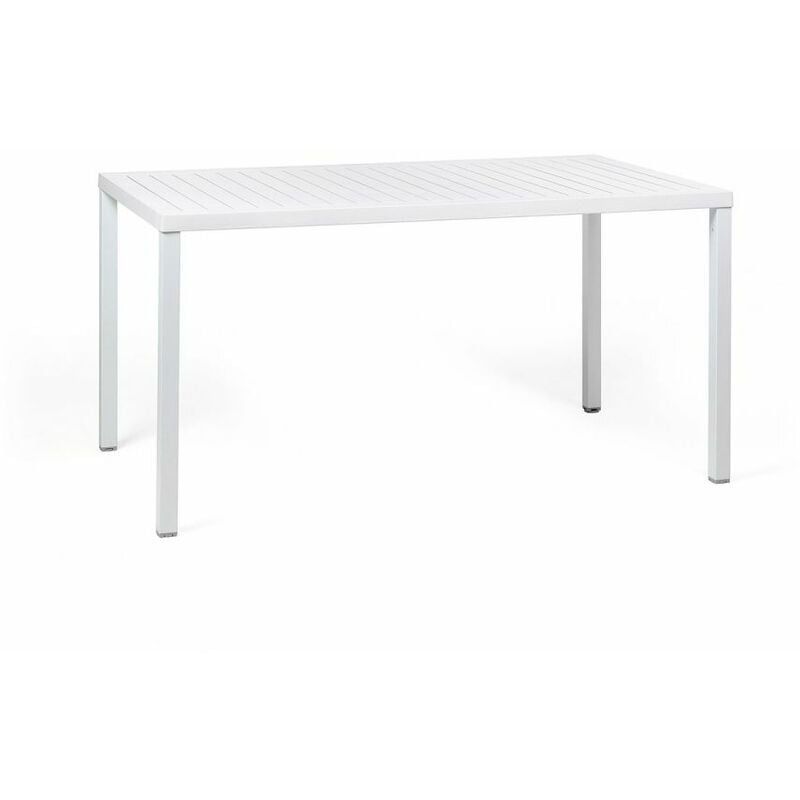 foto del prodotto tavolo rettangolare nardi cube in durel top per giardino e veranda made in italy 140 cm bianco