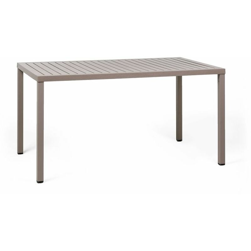 foto del prodotto tavolo rettangolare nardi cube in durel top per giardino e veranda made in italy 140 cm tortora