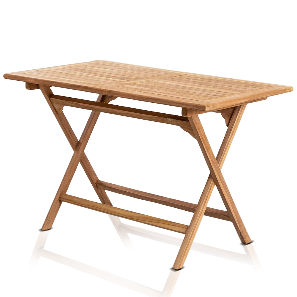 foto del prodotto tavolo rettangolare pieghevole in teak da giardino 120 x 70 esterno salvaspazio