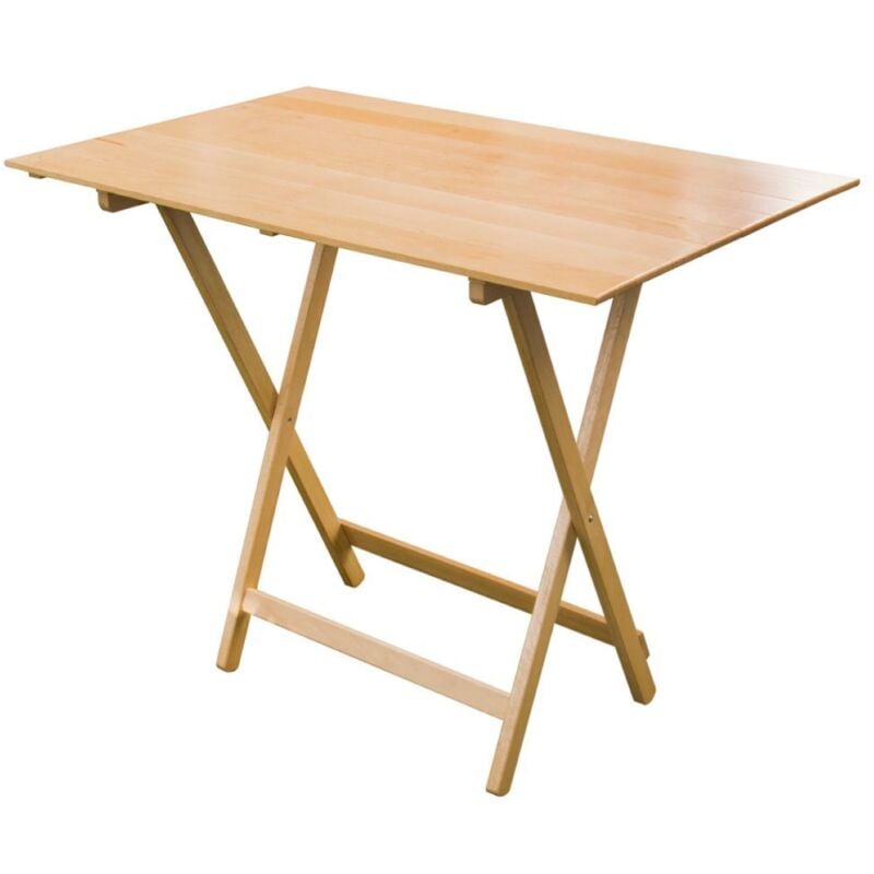 foto del prodotto tavolo richiudibile in legno faggio naturale 60x97 cm