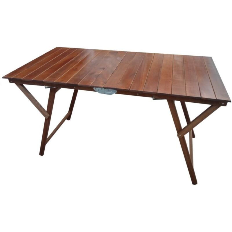foto del prodotto tavolo richiudibile laura a strisce in legno 70x140 cm noce