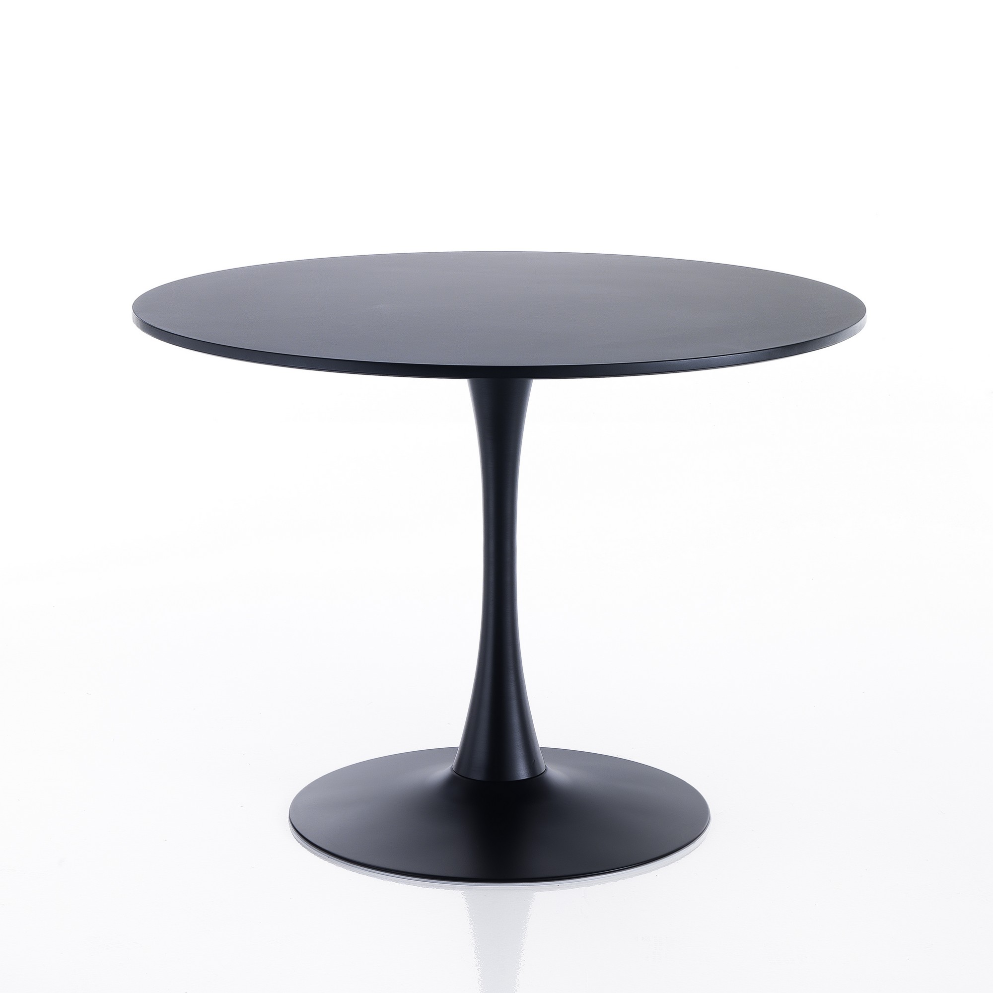 foto del prodotto tavolo rotondo effetto legno laccato nero cm. h.74 x .90