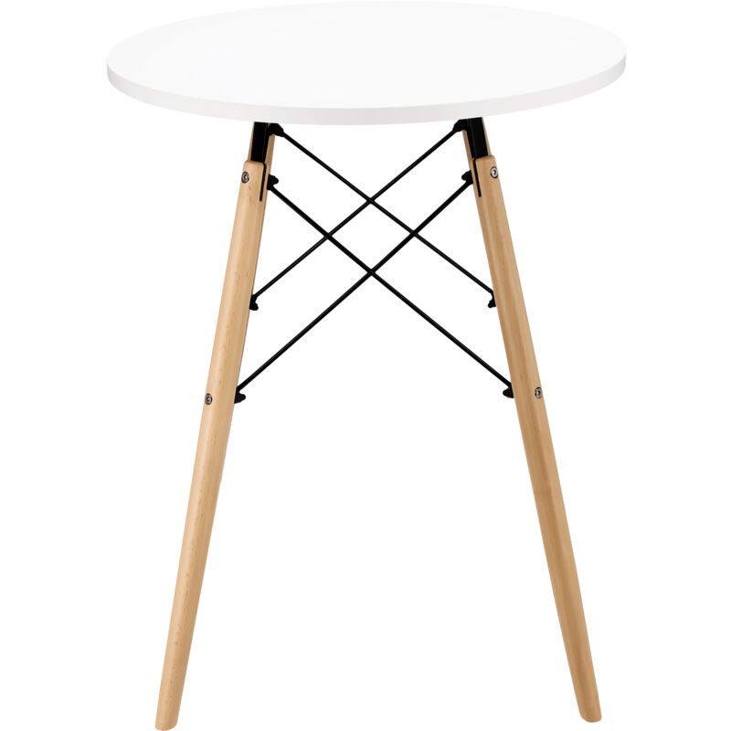 foto del prodotto tavolo rotondo moderno scandinavo bianco per soggiorno, sala da pranzo e cucina