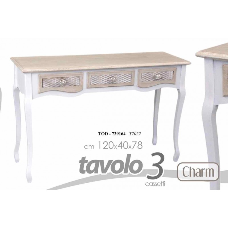 foto del prodotto tavolo scrivania shabby stile anticato charme cm 120 x 40 x 78 h