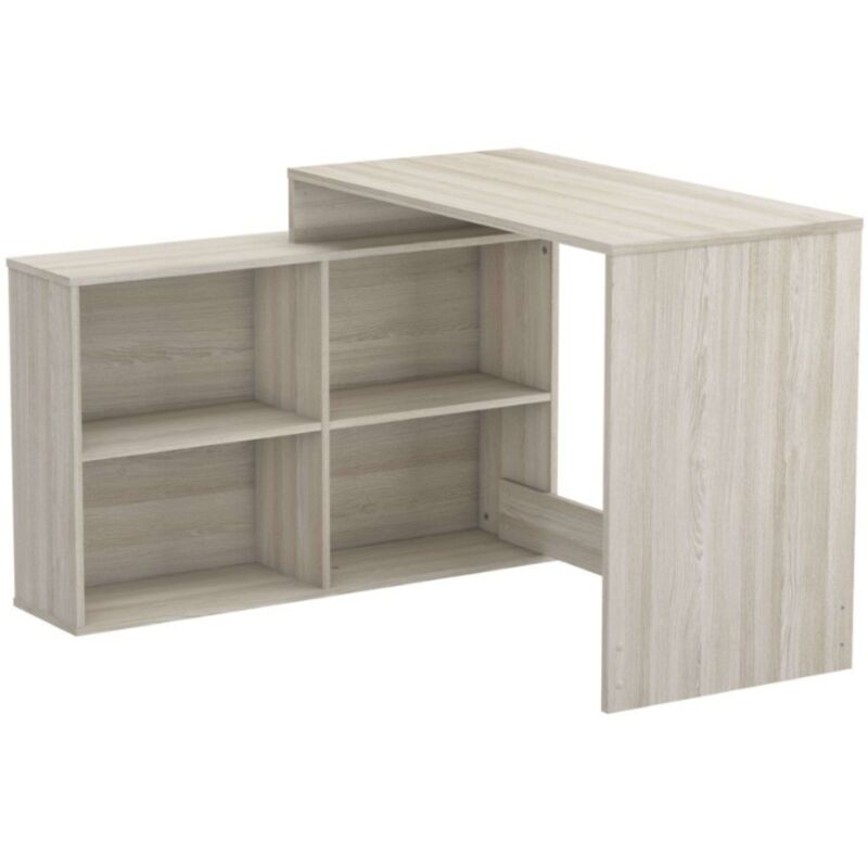 foto del prodotto tavolo scrivania shannon con ripiano basso in rovere o bianco 112x77x101 cm