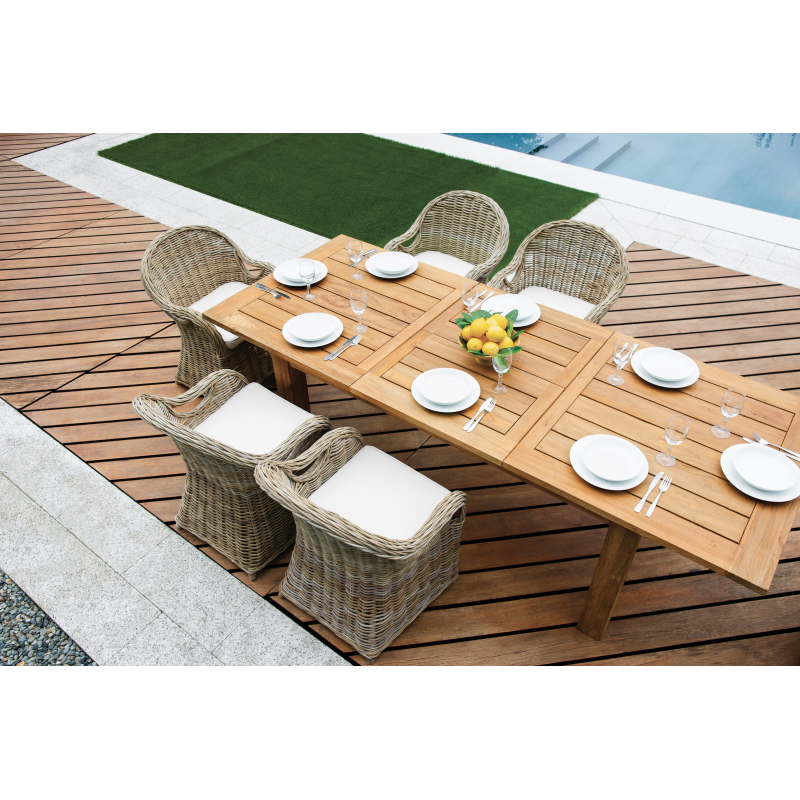 foto del prodotto tavolo sumatra 180 250 100 in teak riciclato moia