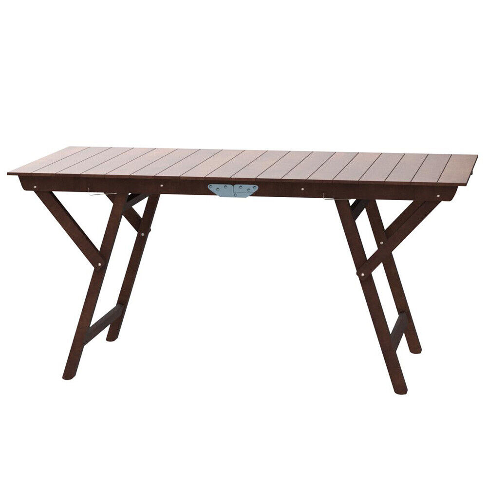 foto del prodotto tavolo tavolino pieghevole in legno noce scuro 140 x 70 cm richiudibile