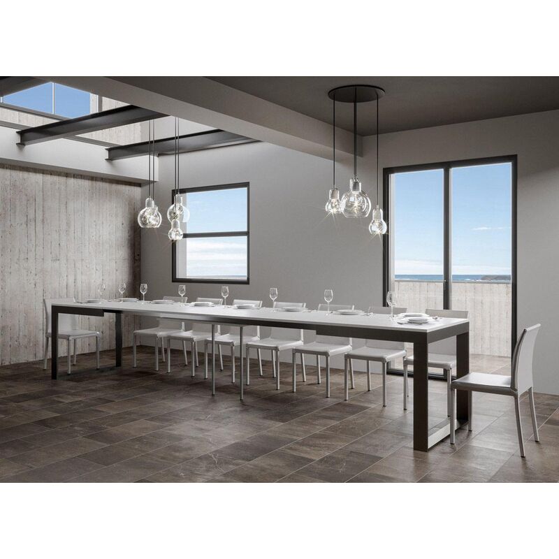 foto del prodotto tavolo tecno evolution 180 allungabile fino a 440 cm bianco frassino