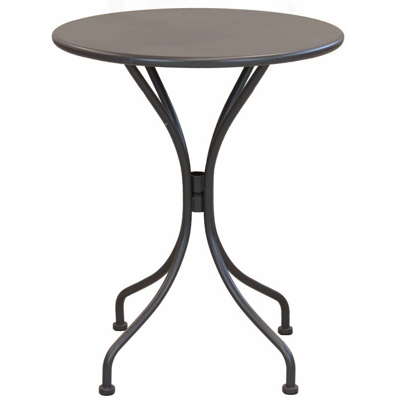 foto del prodotto tavolo tondo 60 da esterno giardino per bar e pub con struttura in acciaio iron round darkgray