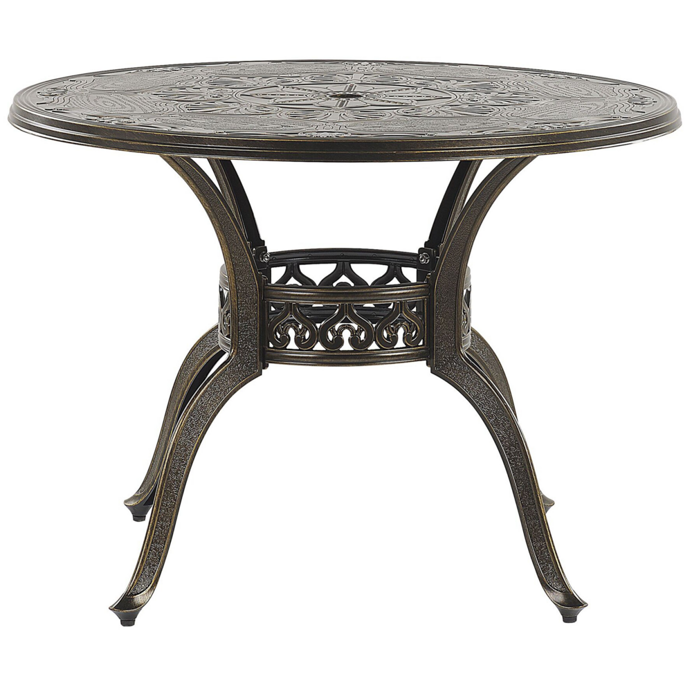 foto del prodotto tavolo tondo da giardino marrone in alluminio 100 cm stile vintage sapri