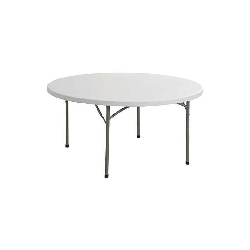 foto del prodotto tavolo tondo pieghevole in acciaio e plastica 150xh74 cm