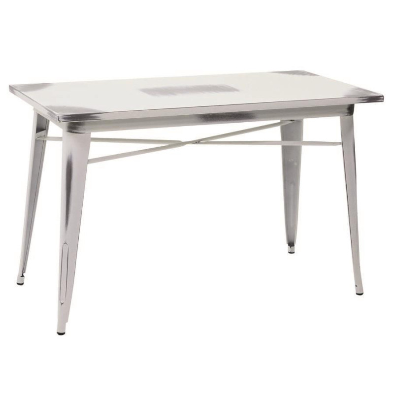 foto del prodotto tavolo top ferro bristol bianco antico rettangolare cm 120x60h76