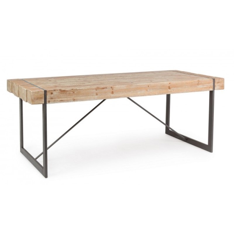 foto del prodotto tavolo urban industriale garrett con piano in legno
