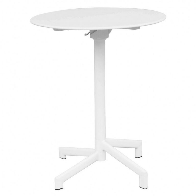 foto del prodotto tavolo vega dm.60 bianco metallo trattamento esterno antiruggine in elettrofores