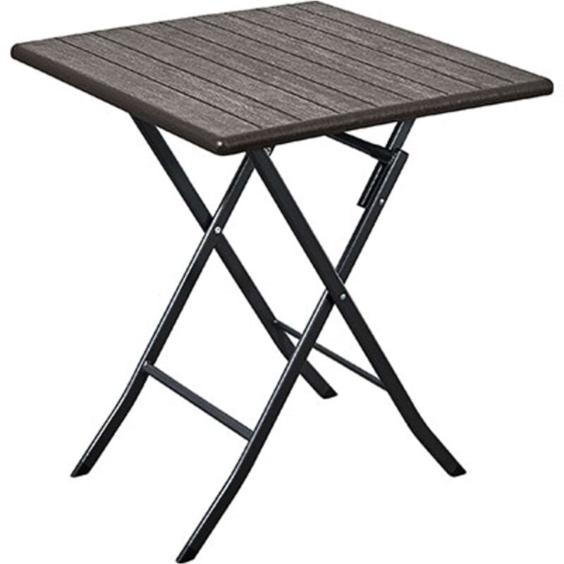 foto del prodotto tavolo wood domus hdpe marrone acciaio cm 62x62 h.cm 74 1 pezzo