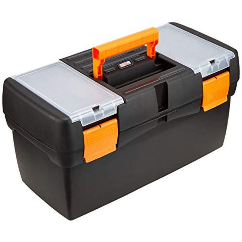 foto del prodotto tayg, 115554 cassetta porta attrezzi basic, 500 x 258 x 255 mm, nero e arancione