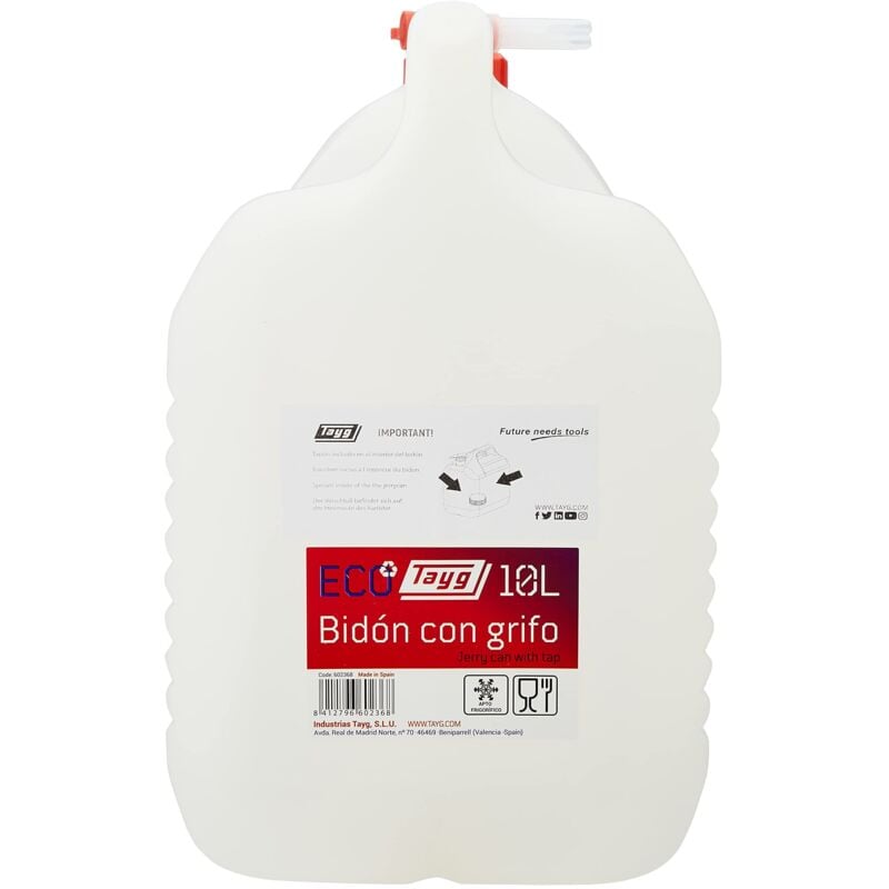 foto del prodotto tayg watercan con valvola brevettata senza cluck tanica 10 l 10 litri