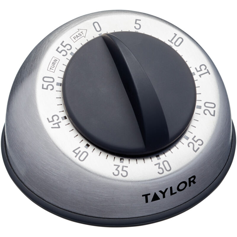 foto del prodotto taylor pro wind up timer da cucina, mini timer da cucina in acciaio inossidabile da 60 minuti, allarme portatile per il conto alla rovescia per