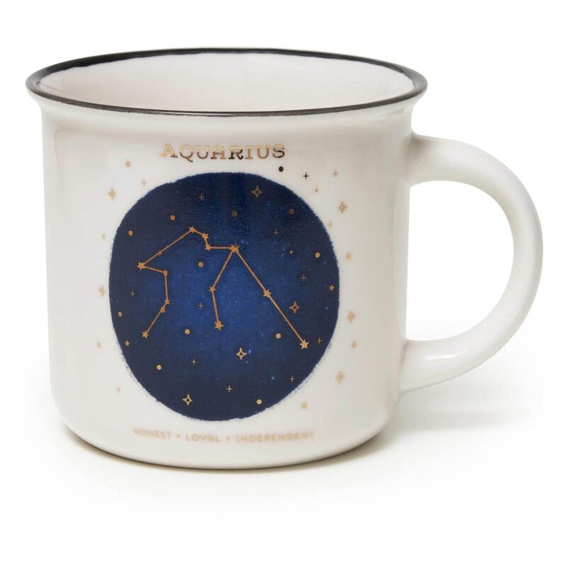 foto del prodotto tazza, count your lucky stars, tazza in porcellana new bone china, segno zodiacale laminato in oro, lavabile in lavastoviglie, capacit 350 ml, tema