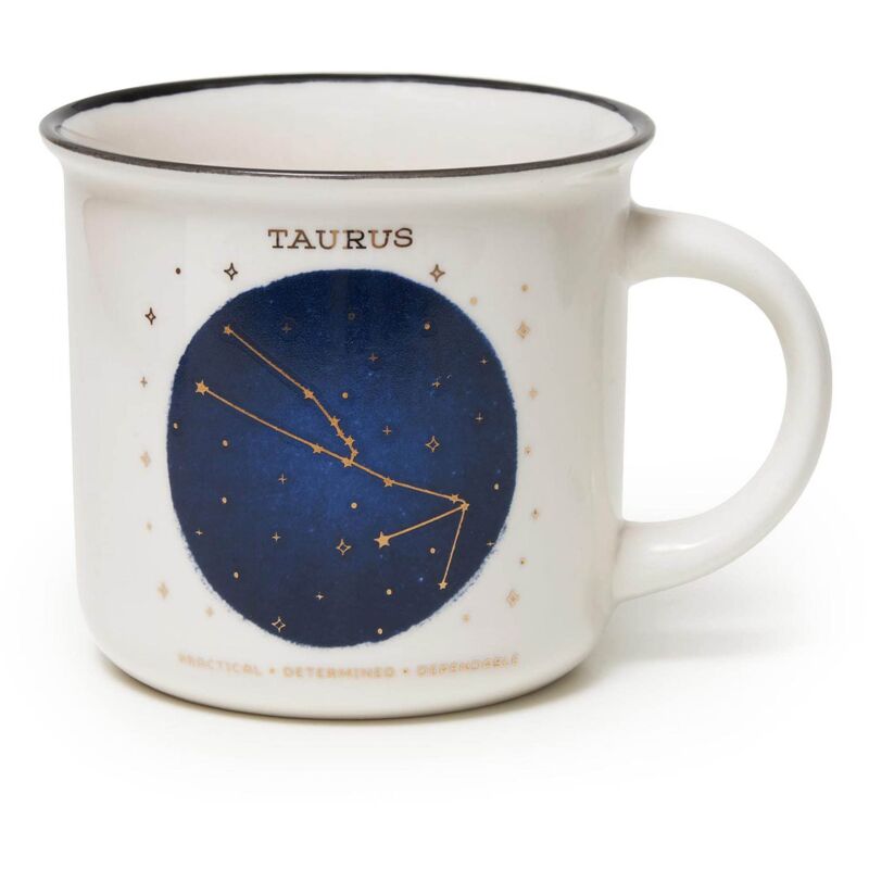foto del prodotto tazza, count your lucky stars, tazza in porcellana new bone china, segno zodiacale laminato in oro, utilizzabile in lavastoviglie, capacit 350 ml,