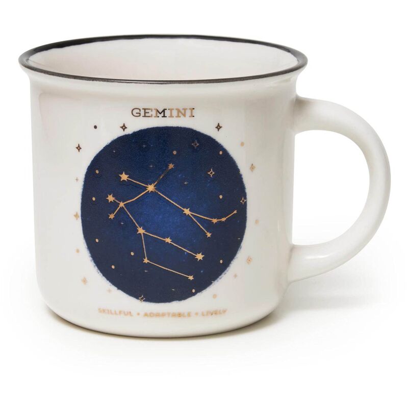 foto del prodotto tazza, count your lucky stars, tazza in porcellana new bone china, segno zodiacale laminato in oro, utilizzabile in lavastoviglie, capacit 350 ml,