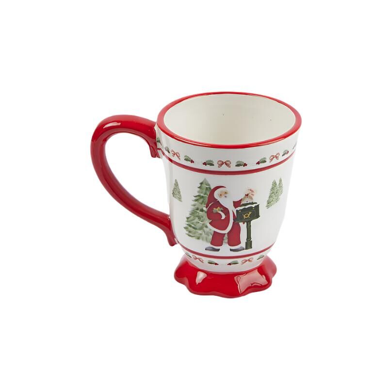 foto del prodotto tazza decorativa in ceramica con sfera decorazione natalizia h 10 cm