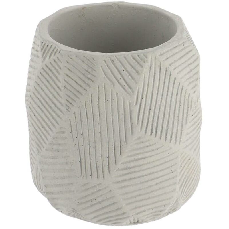 foto del prodotto tazza di cemento con scanalature grigio tendance