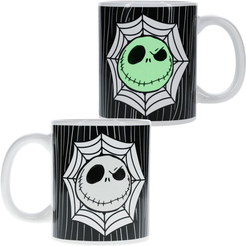 foto del prodotto tazza luminescente jack skellington tazza collezionabile ufficiale disney, regalo per fan di nightmare before christmas, 300ml