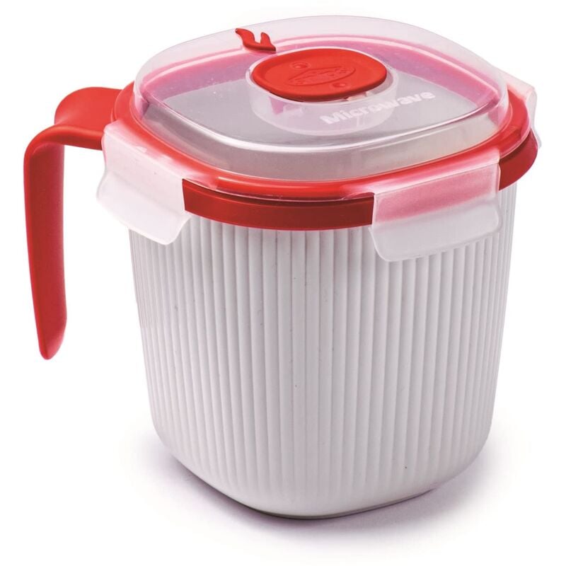 foto del prodotto tazza per bevande calde e zuppe per microonde, 0,70 lt, colore bianco, linea tempozero,14,5 x 14,5 x 12 cm, made in italy snips