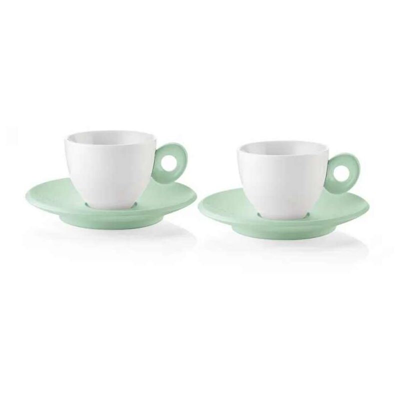 foto del prodotto tazzine caff con piattino verde malva