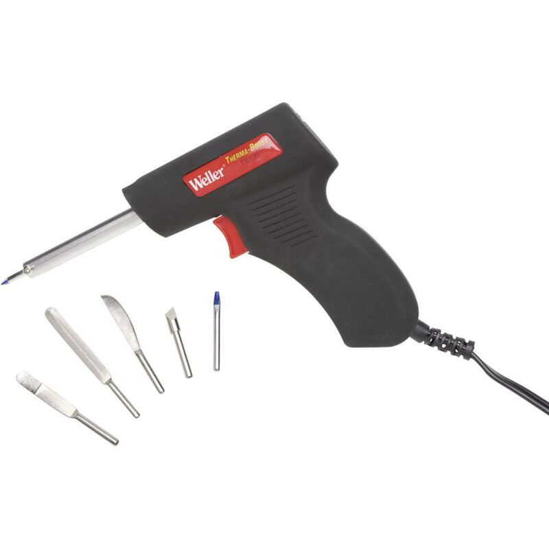 foto del prodotto tb100eu saldatore a pistola 230 v 130 w stilo, forma a scalpello, punta per tagliare funi, punta per tagliare sp weller