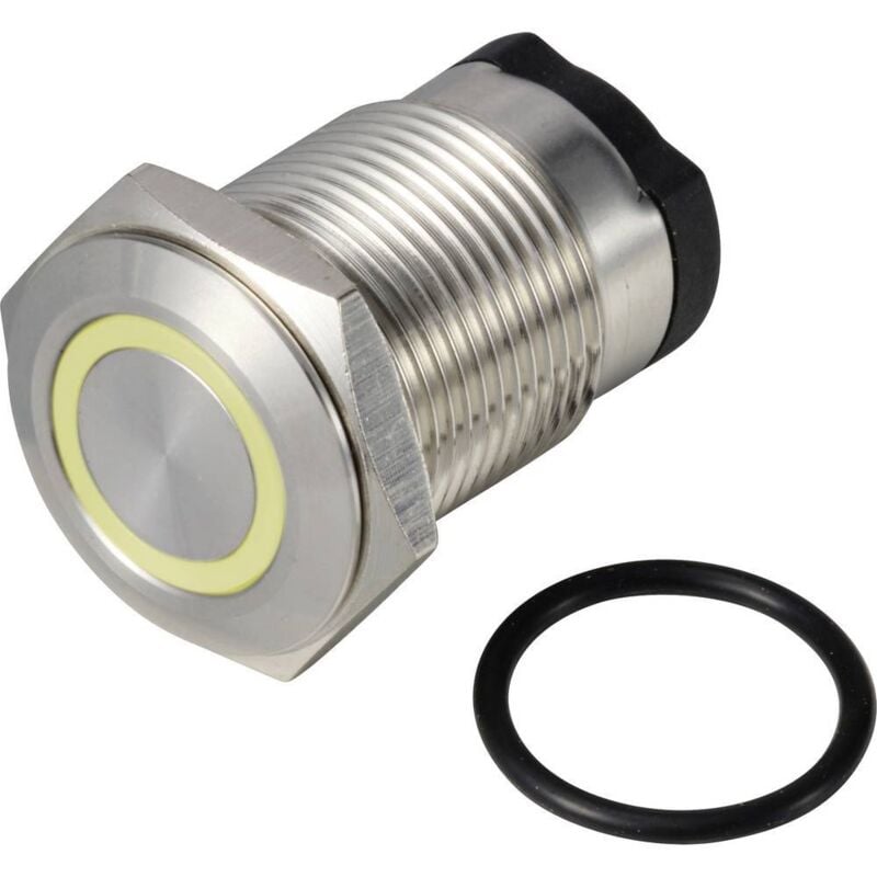 foto del prodotto tc-13224152 onpow6316f-10e/q/y/12v/s pulsante 36 v dc/ac 2 a 1x off / (on) momentaneo giallo ip65 1 pz. - tru components