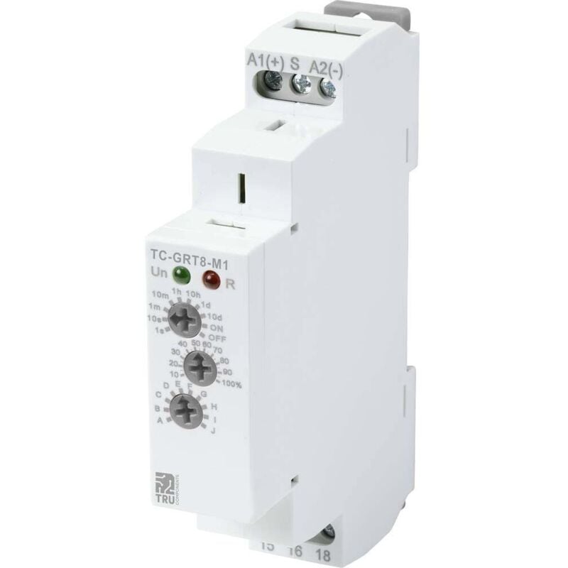 foto del prodotto tc 9963308 rel temporizzato multifunzionale 12 v dc, 240 v ac 1 pz. intervallo di tempo 1 s 10 gg 1 tru components