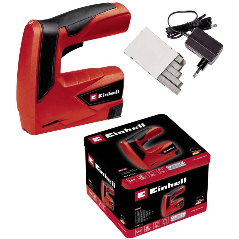 foto del prodotto tc ct 3,6 li 4257880 graffettatrice a batteria tipo graffette tipo 53 lunghezza graffette 6 14 mm einhell